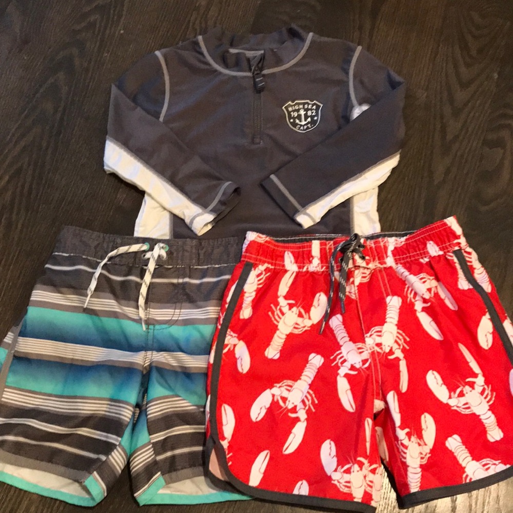 Carter’s 3T swim trunks set and rash guard